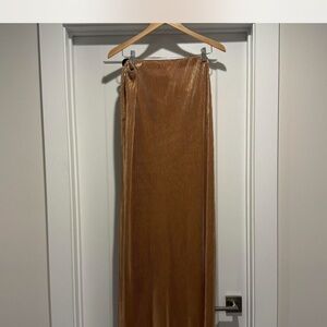 Never Fully Dressed Metallic Gold Maxi Dress